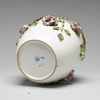 A Swedish faience jar with cover, Marieberg, 18th Century.