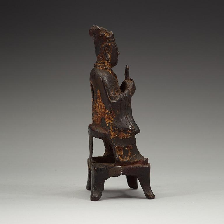 A bronze figure of a daoist deity, Ming dynasty (1368-1644).