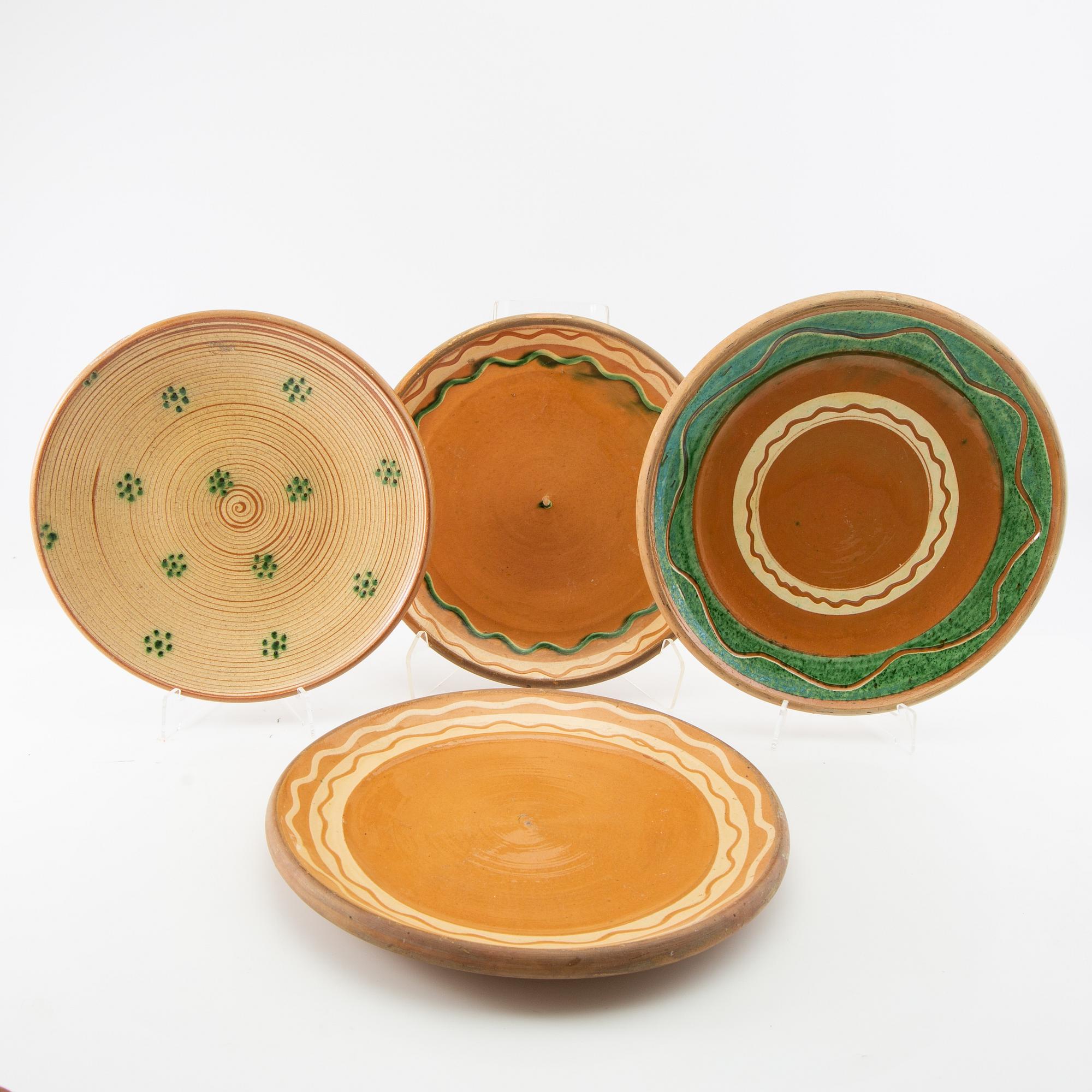 Seven glazed stoneware from Skåne, 20th century.