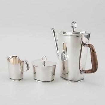 A 3 part 1960's GAB silver tea- and coffee set. Weight app. 1200 grams.