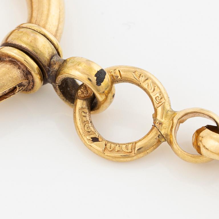 Longines, fickur, 14K guld, savonett, kedja i 18K guld, 51 mm.