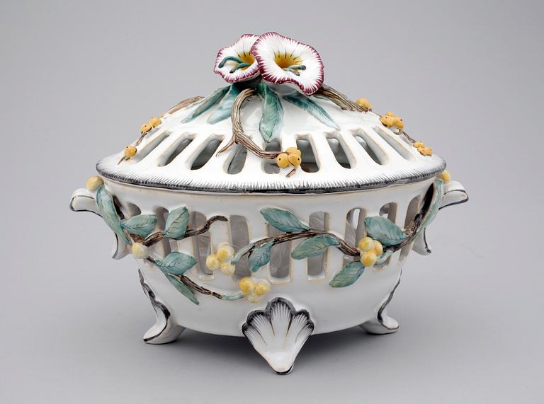 BORDSDEKORATION med LOCK, fajans, Rörstrand 1930-tal.