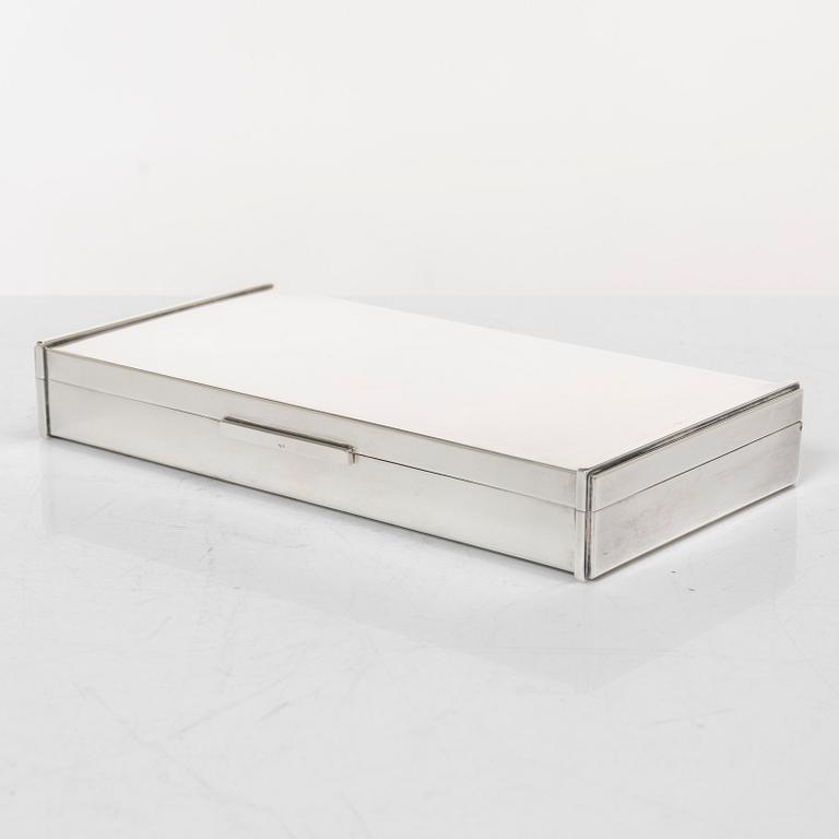 Cigar case, sterling silver, mark FS and with Swedish silver import marks, 20th century.