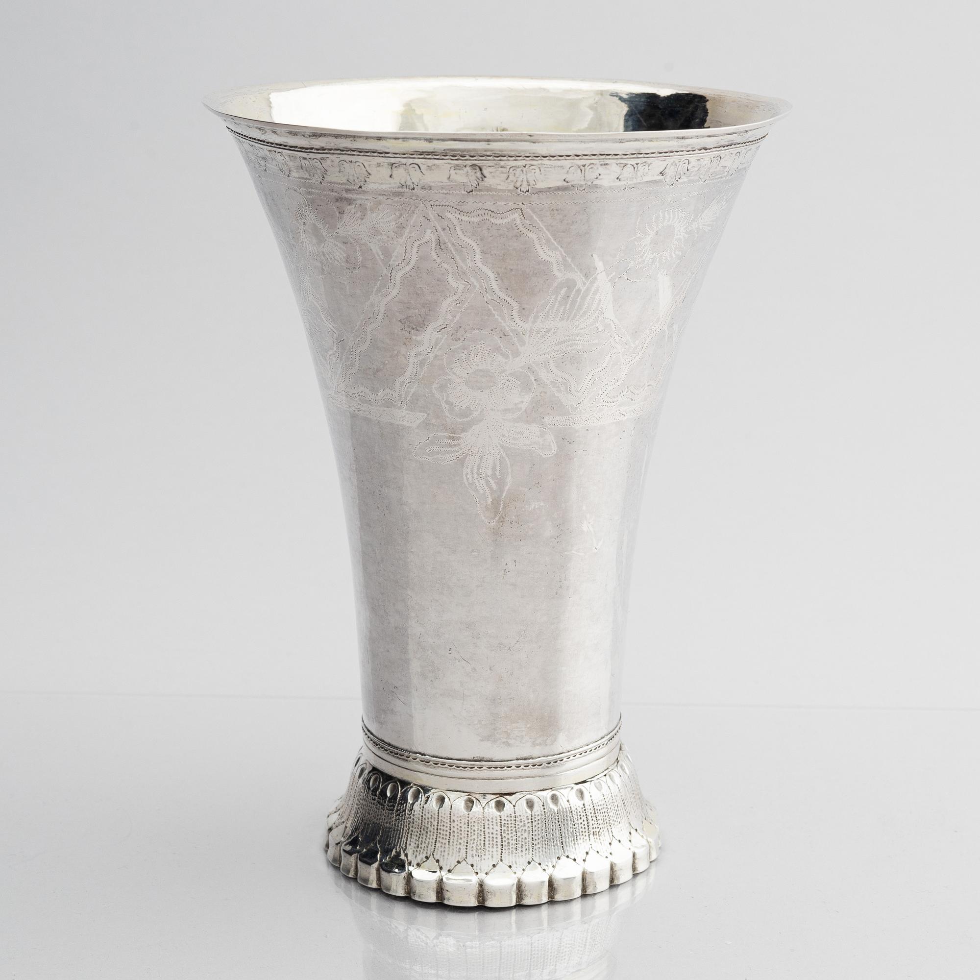 Hans Langberg, bägare, silver, Söderhamn 1799. Sengustaviansk.