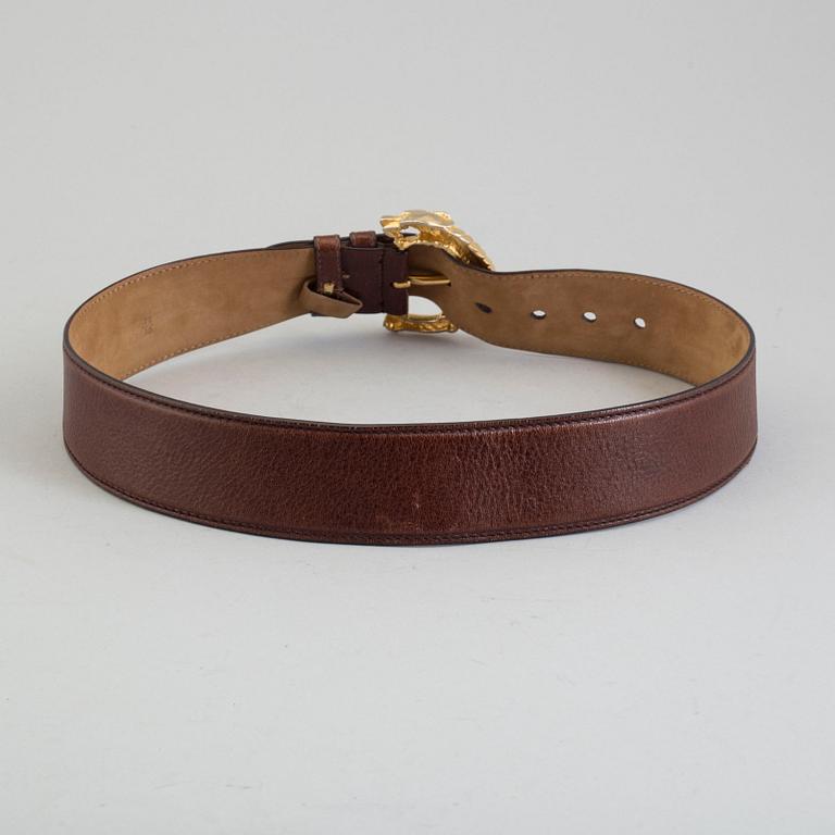 PRADA, a leather belt, size 75/30.