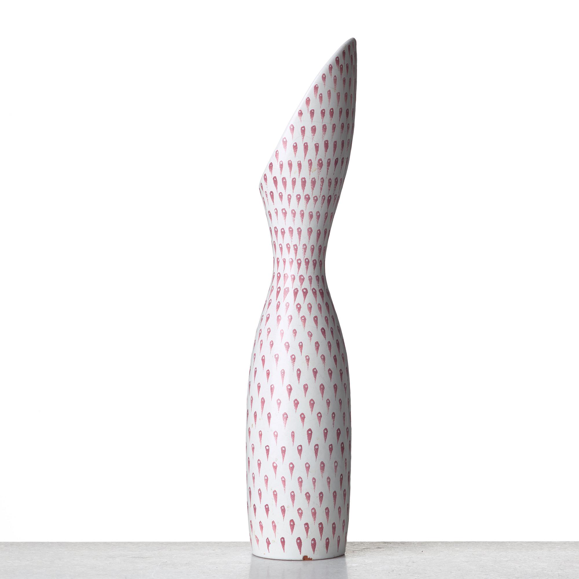 Stig Lindberg, a faience vase, Gustavsberg studio; Sweden 1951.
