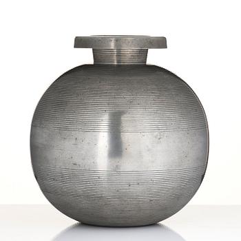 Sylvia Stave, a pewter vase model 5496, C.G. Hallberg, Stockholm, 1934.