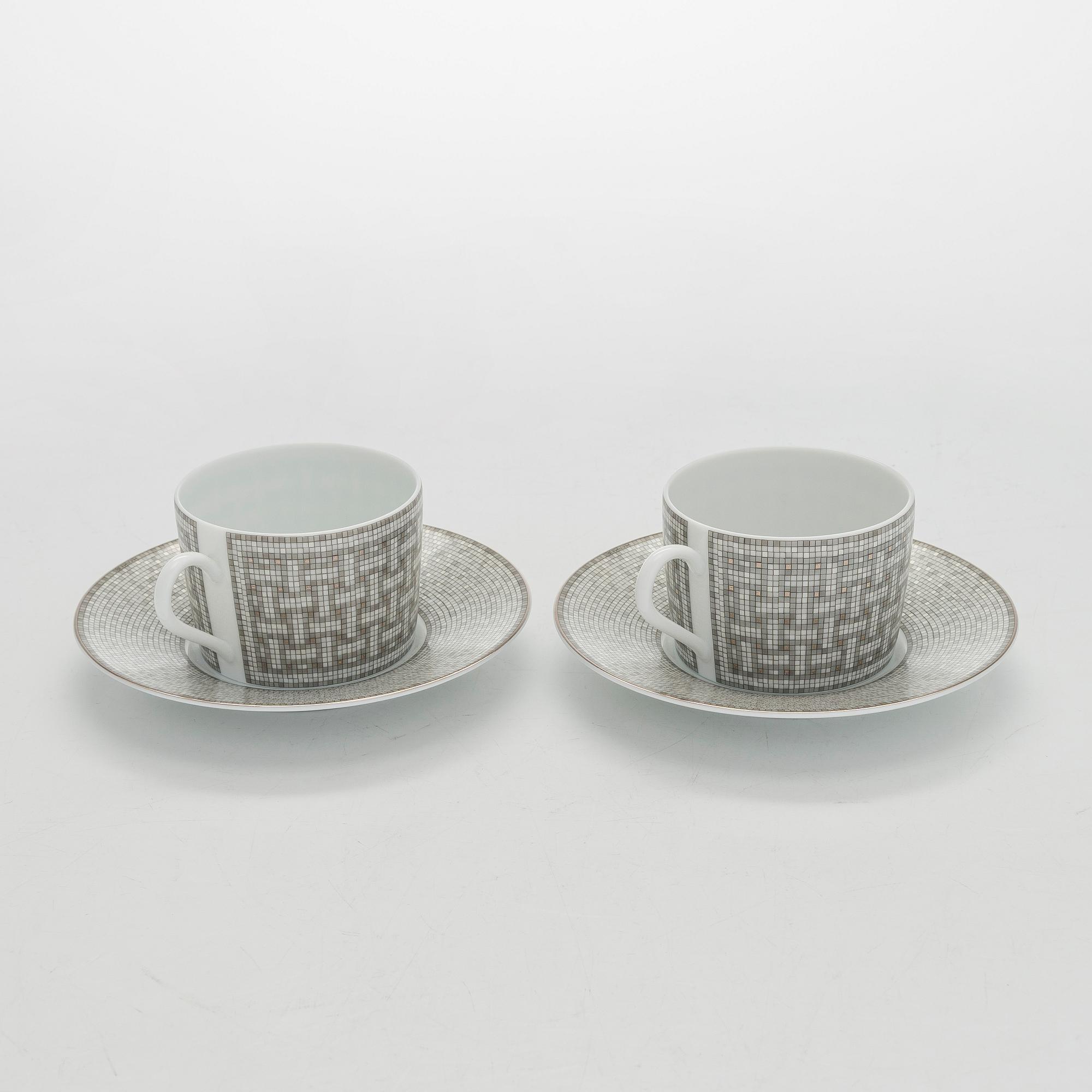 Hermès, koppar med fat, ett par, " Mosaique au 24".