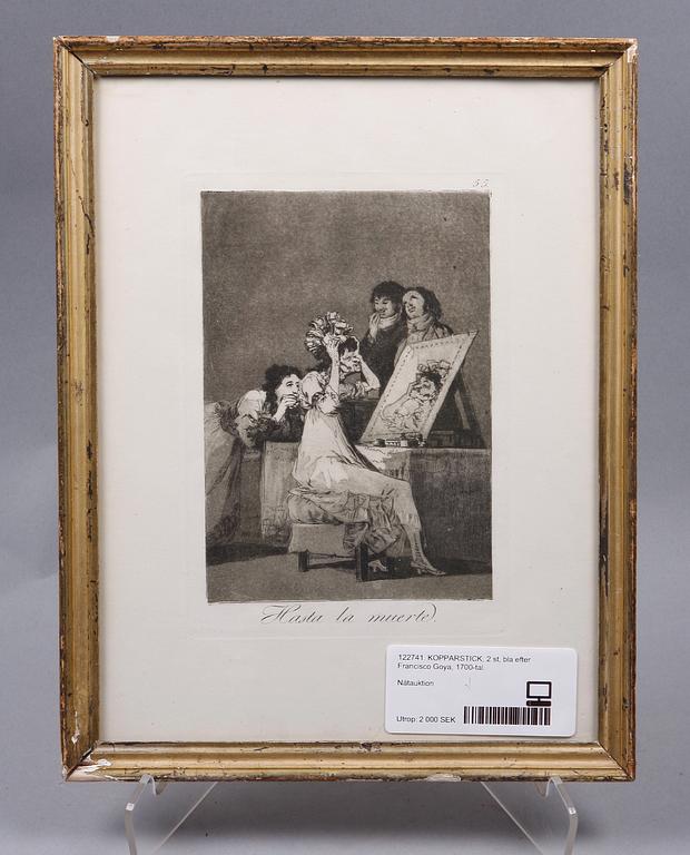 GRAVYR, efter Francisco Goya. 1800/1900-tal.
