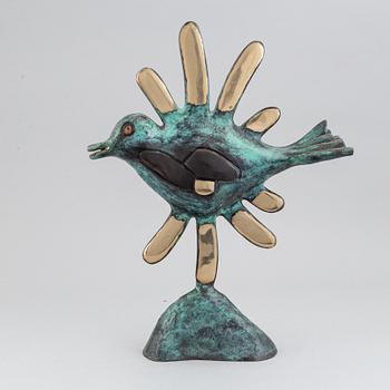 Beverloo Corneille, sculpture, green patinated and polished bronze, signed and numbered 66/100, dated 2005.