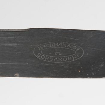 BESTICK, 6+6 st, silver och stål, Kultakeskus, Tavastehus, 1963. Knivbladen Hackman & Co, Sorsakoski. Totalvikt 759 g.