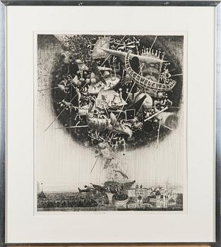 SIMO HANNULA, etsning, signerad, numrerad 16/40 Tpl'a samt daterad 1966.