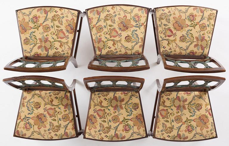 A set of six Russian Empire chairs, early 19th century.