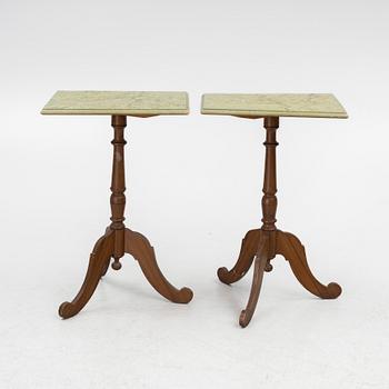 Lamp table/ folding table, a pair, 19th century.