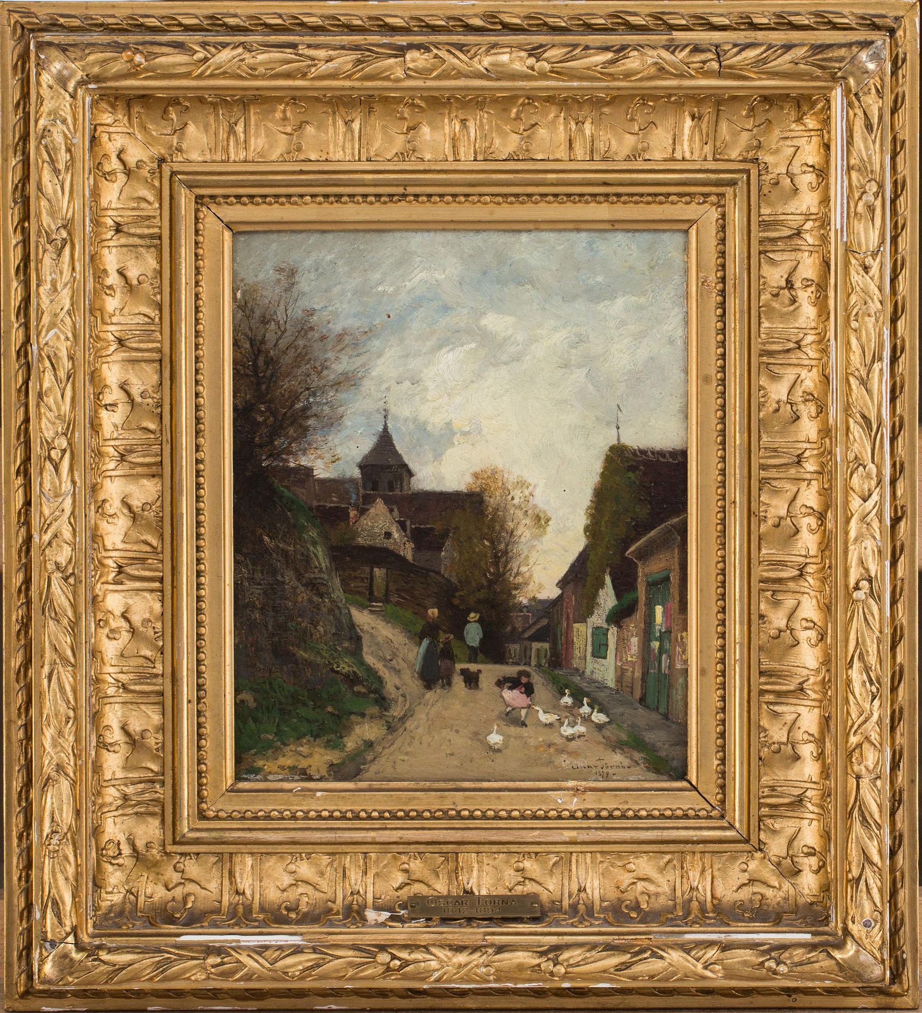 OSCAR TÖRNÅ, olja på kopparplåt, signerad o daterad 1879.