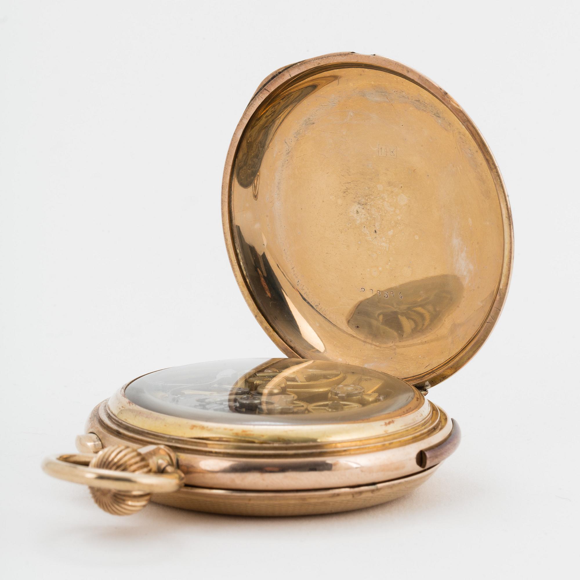 POCKET WATCH, hunter, chronograph, 52 mm.