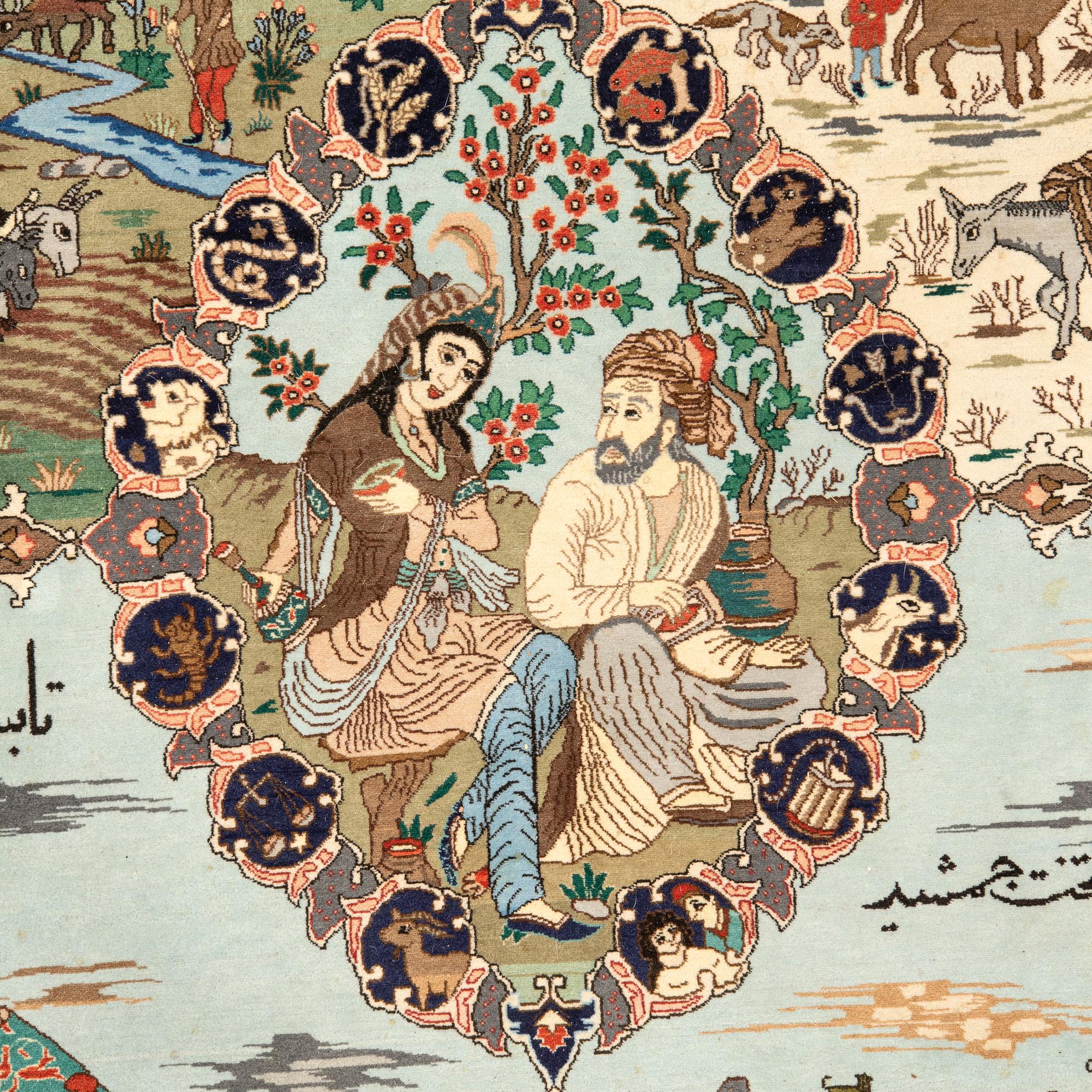 Tabriz carpet semi-antique, approx. 283x170 cm.