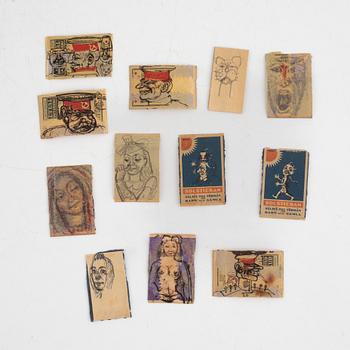 Eduard Wiiralt, 12 painted cover of matchboxes.