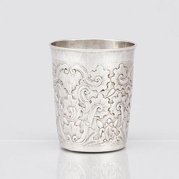A Russian silver beaker, undidentified makers mark, Moscow 1752.