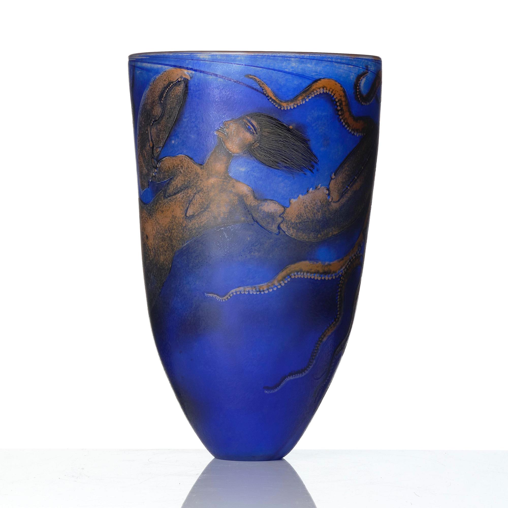 Clare Henshaw, vas, glas, egen studio, Storbritannien, daterad 1990.