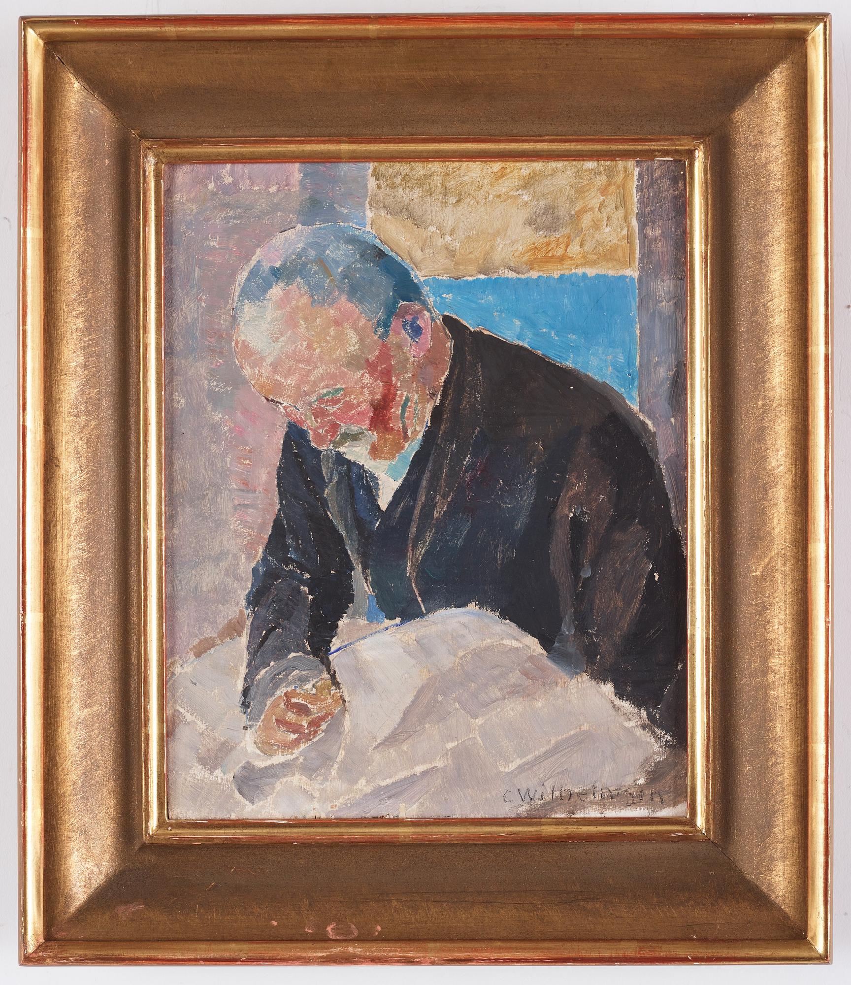 Carl Wilhelmson, ”Segelsömnad" (Mending the sails).