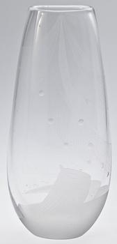 VAS, glas, "I fiskehamnen", Vicke Lindstrand, Kosta, 1950-tal.