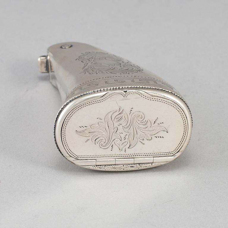 A Swedish 19th century parcel-gilt silver snuff-box, mark of Lars Sundstrom, Ostersund 1883.