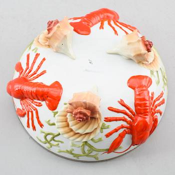 KRÄFTSKÅL, porslin, med BESTICK, 2 delar, sannolikt Tyskland, 1900-talets mitt.