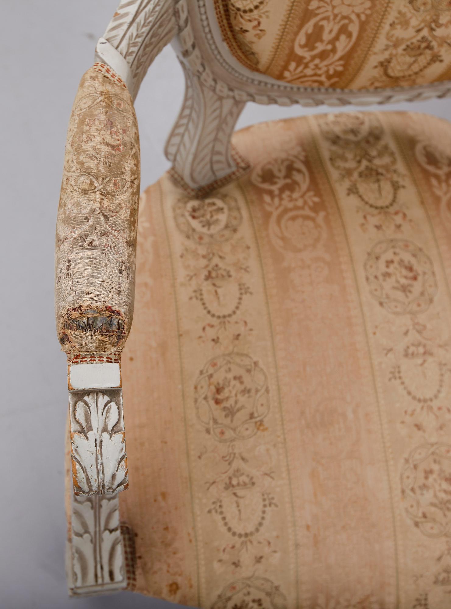 SALONGSGRUPP, 6 delar, gustaviansk stil, 1900-talets början.