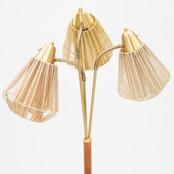 An oak three armed floor lamp from AB Armaturhantverk Göteborg.
