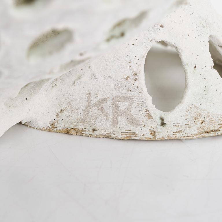 Kristina Riska, a ceramic 'Basket sculpture' signed KR.