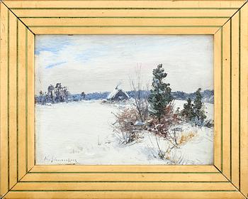 KONRAD SIMONSSON, olja på pannå, signerad.