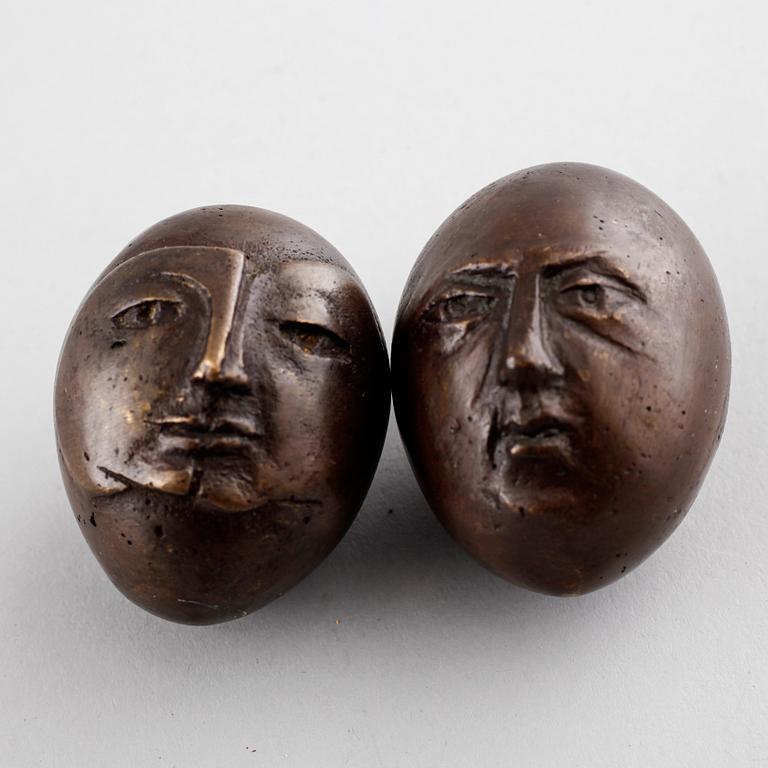 UNKNOWN ARTIST, two bronze sculptures, signed 'O.W.' and numbered 9/100 and 11/100.