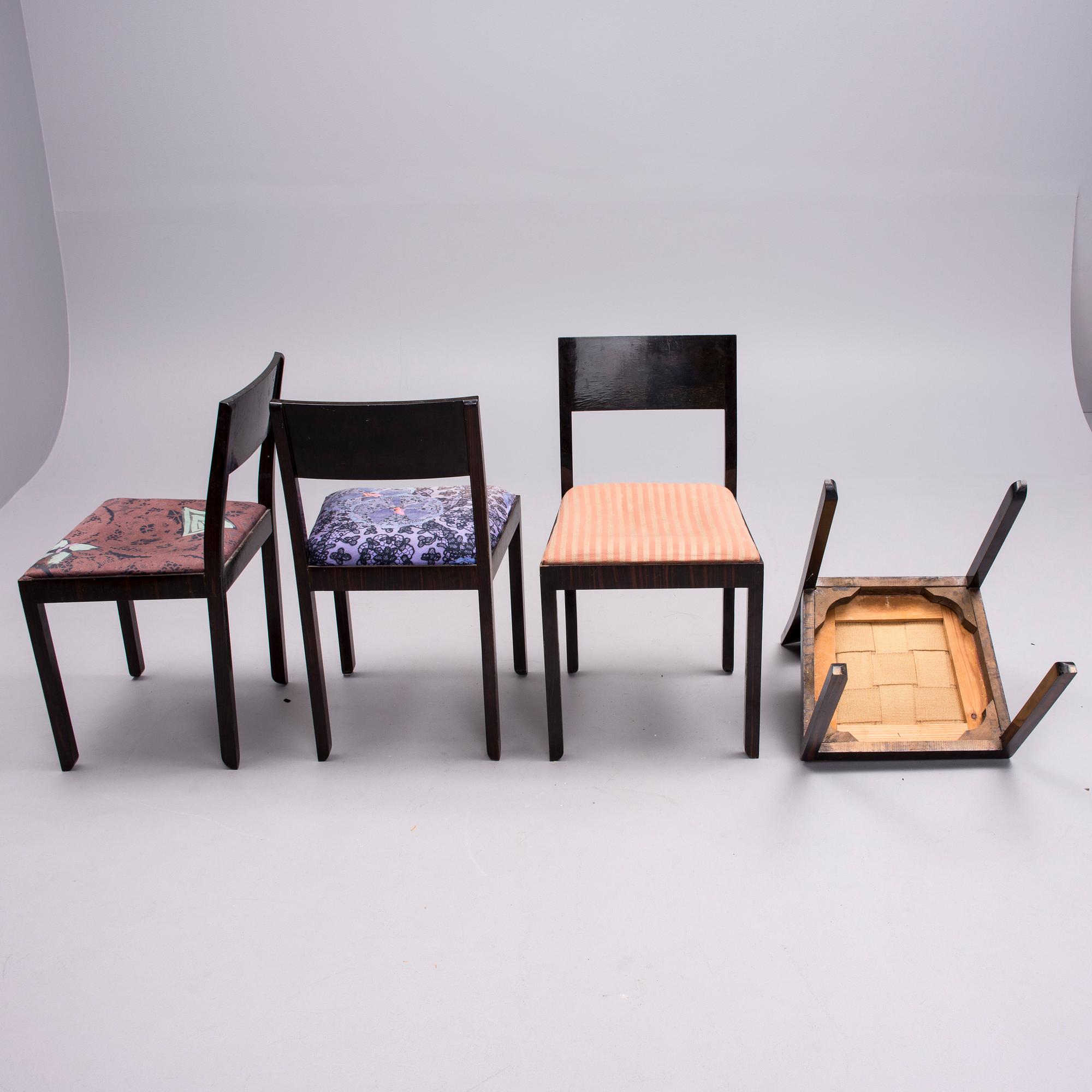 MATBORD samt STOLAR, 6 st, art déco, 1920-tal.