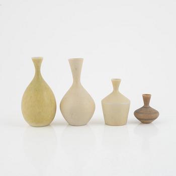 Sven Wejsfelt, four stoneware vases and two bowls, Gustavsbergs Studio, Sweden, 1980-84.