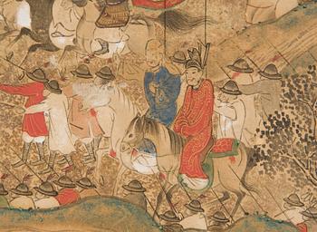 A six fold screen, anonymous Japanese artist, probably 17th Century.