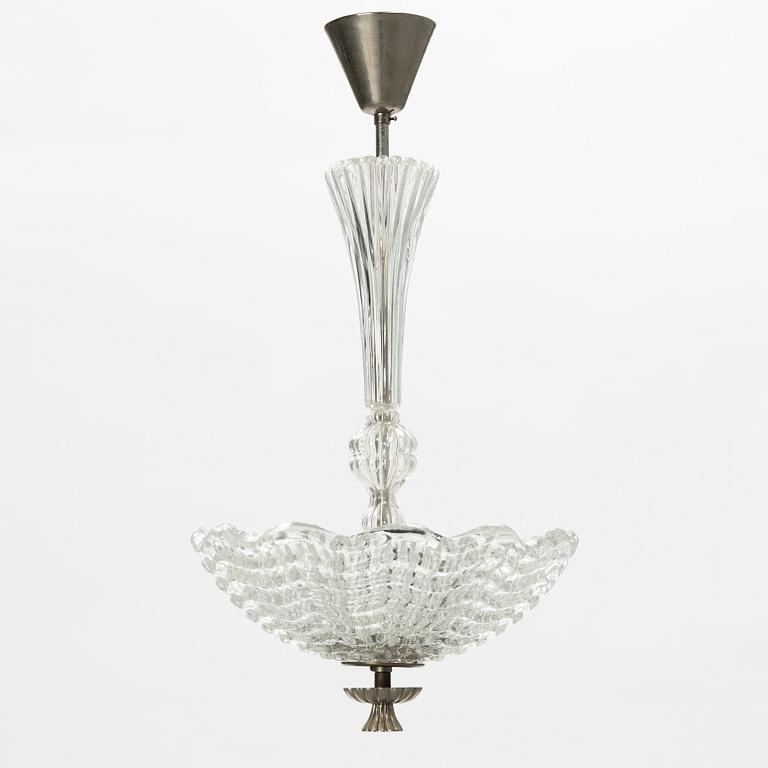 An Orrefors glass ceiling light, mid 20th Century.