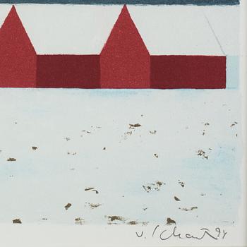 Philip von Schantz, lithograph in color, signed and dated -94, trial proof.