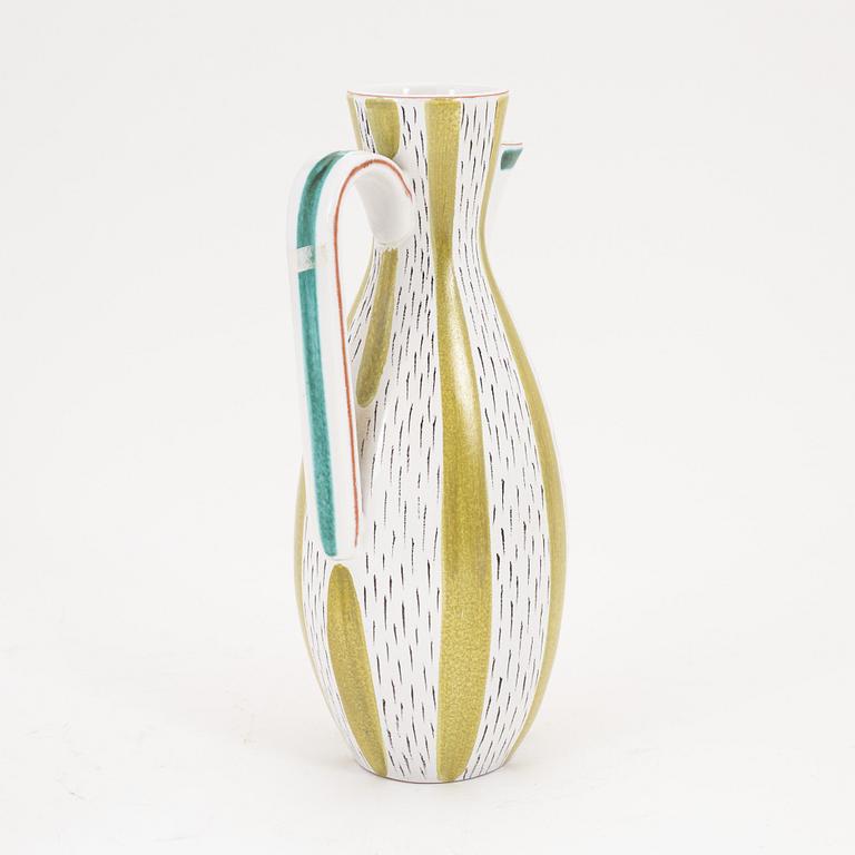 Stig Lindberg, a faience jug, a bowl and a dish, Gustavsbergs studio.