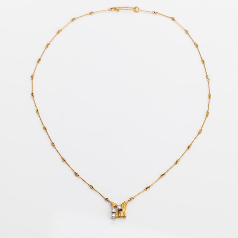 Björn Weckström, Halsband "Diamantstaden", 18K guld, diamanter ca 0.11 ct tot. Lapponia 1985.