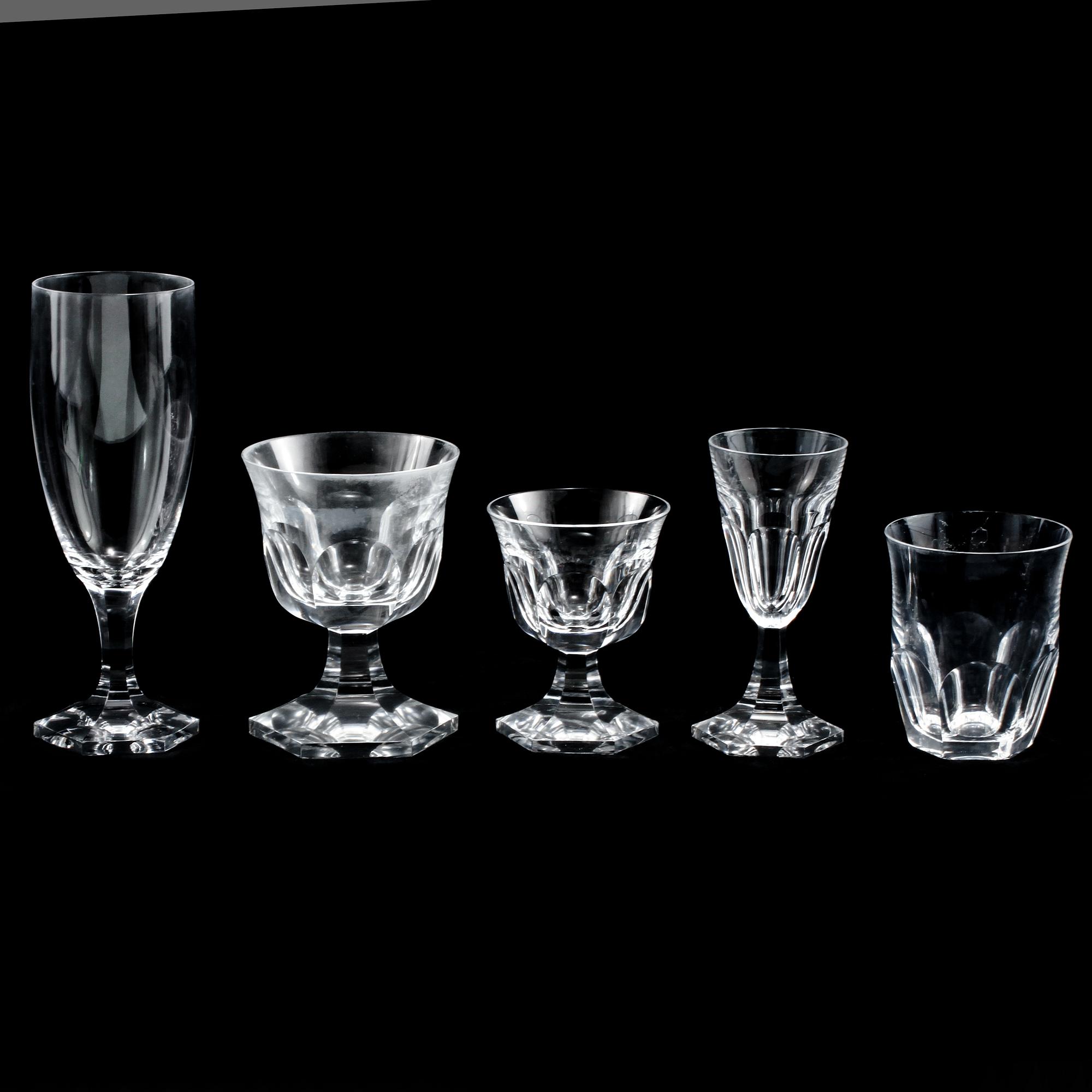 GLASSERVIS, 53 delar, "Rosersberg", Elis Bergh, Kosta, 1900-tal.