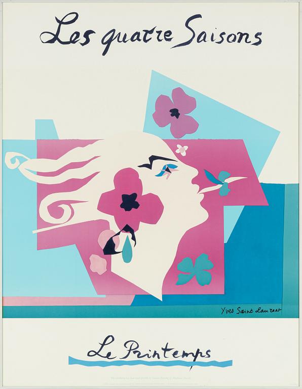 Yves Saint Laurent, a set of four posters "Les quatre saisons".