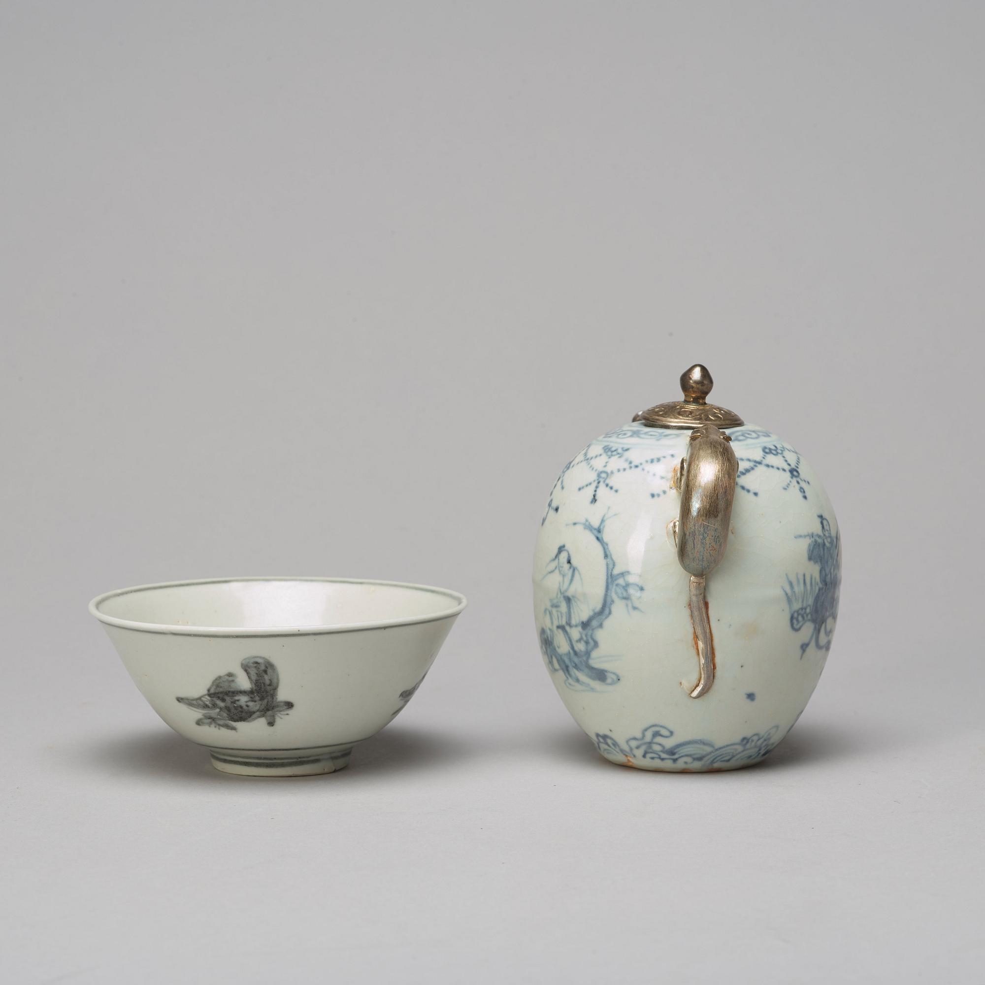 A South East Asian tea pot and bowl, 20th Century.