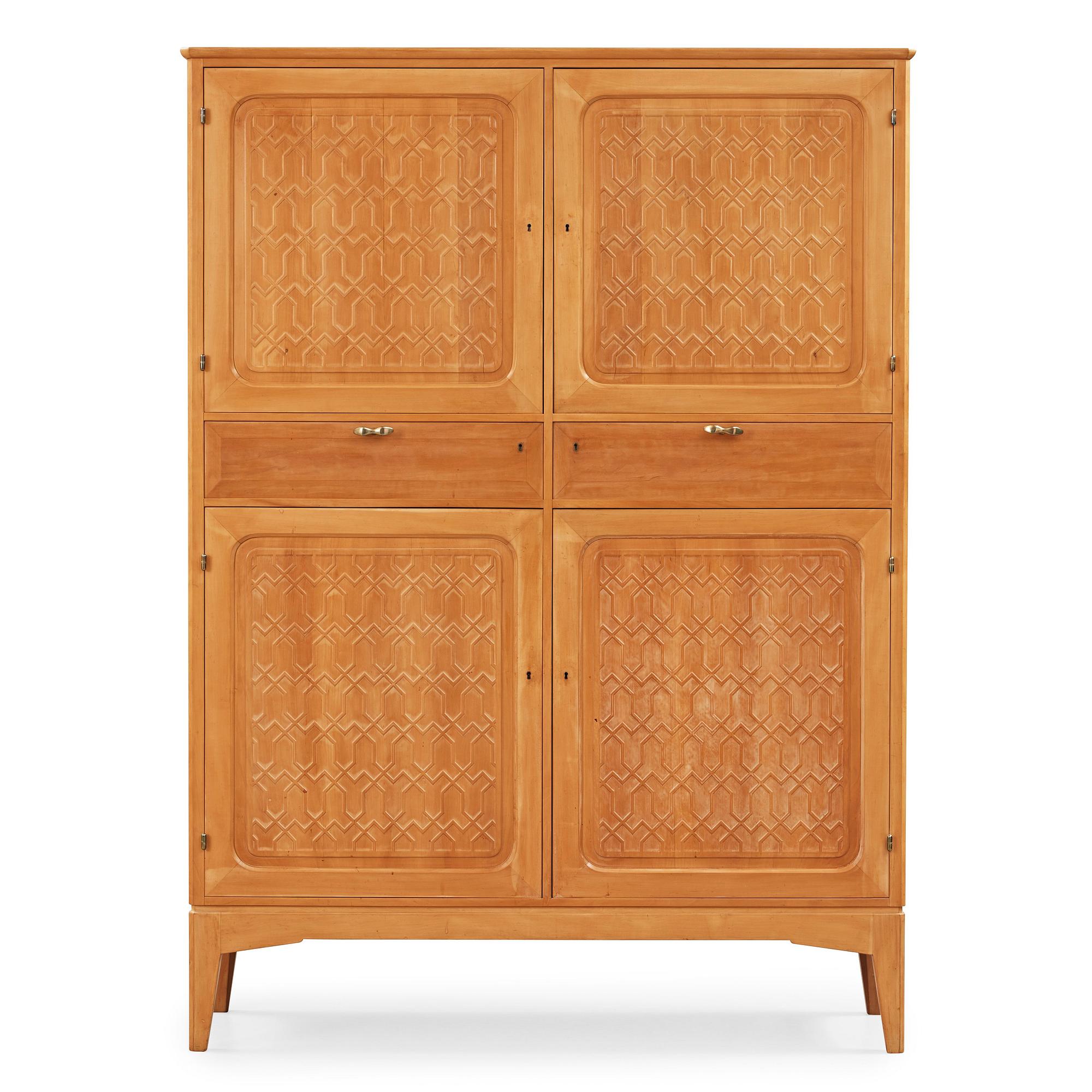 Carl-Axel Acking, A Carl-Axel Acking pear wood Swedish Modern cabinet, executed by carpentry Jörgen Andersson, Djursholm Stockholm 1943.