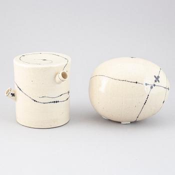 SYLVIA LEUCHOVIUS, two stoneware sculptures, Rörstrand, Sweden.