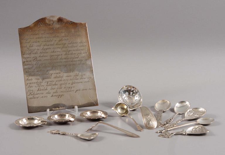 PARTI SILVER, olika mästare, 1900-tal. Ca 539 gr.