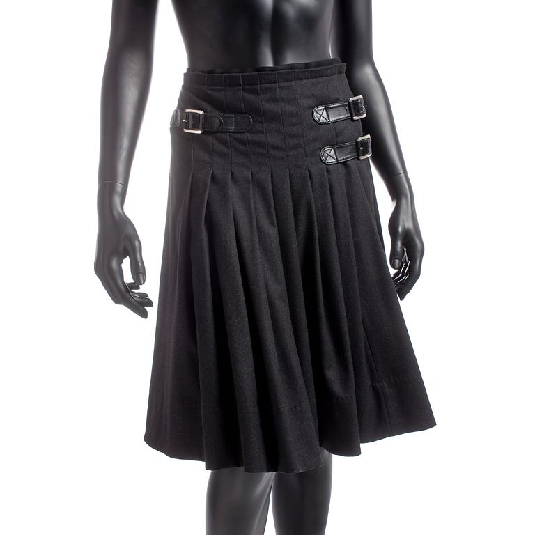 GUCCI, a dark grey wool skirt.