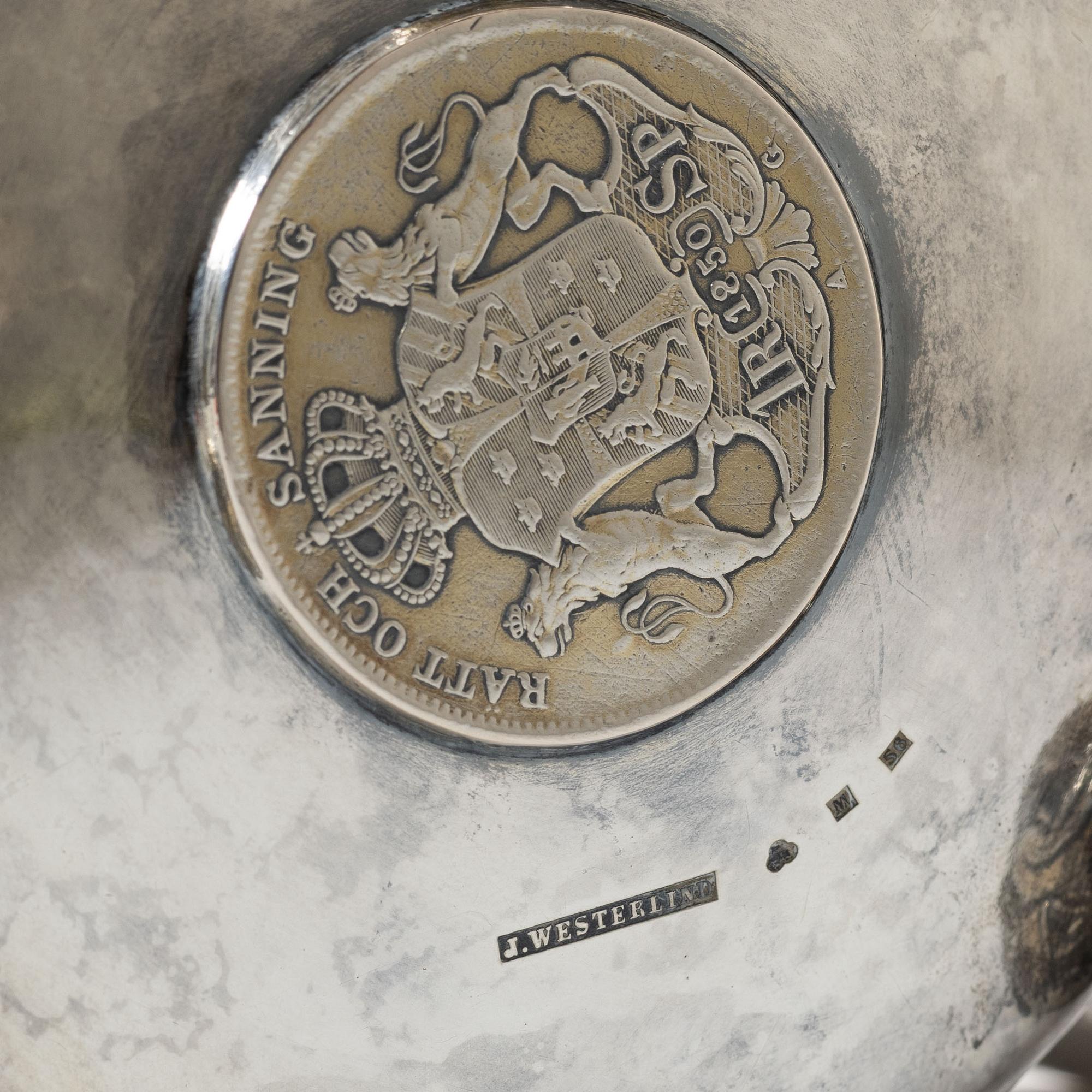 A Swedish parcel gilt silver tankard, mark of Johan Westerlind, Malmö 1896.