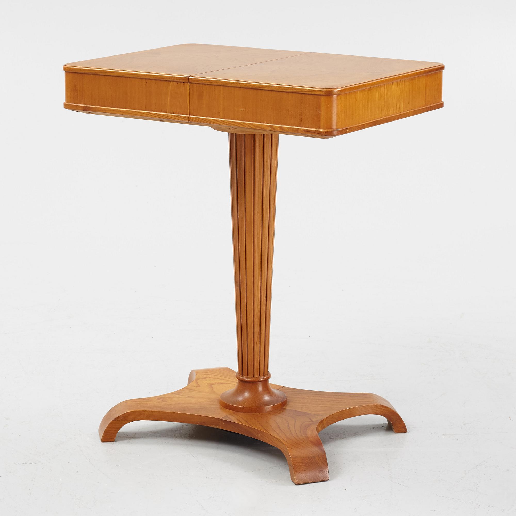 A Swedish Modern elm sewing table, Svenska Möbelfabrikerna, Bodafors, 1940's.