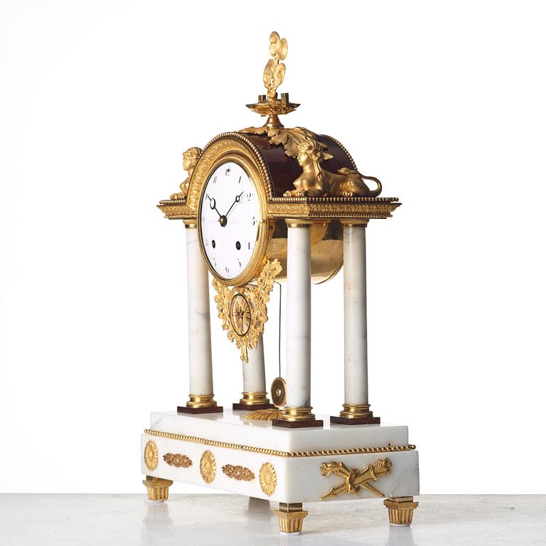 A late Gustavian late 18th century mantel clock.